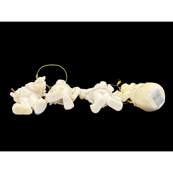 Set Of 4 Vintage Don Mechanic Snow Folk  SNOWMAN /SANTA “Let It Snow” Ornaments - Picture 5 of 5